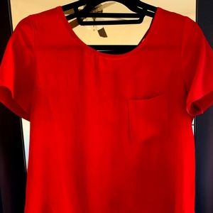 Red Sleeved Blouse